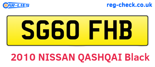 SG60FHB are the vehicle registration plates.