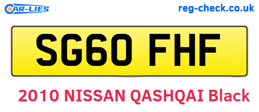 SG60FHF are the vehicle registration plates.