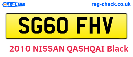 SG60FHV are the vehicle registration plates.