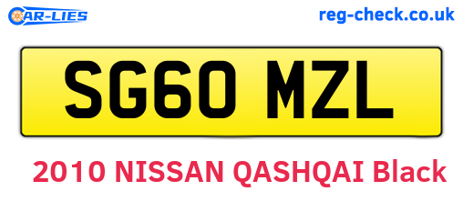 SG60MZL are the vehicle registration plates.