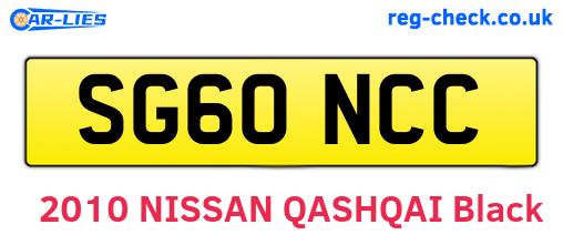 SG60NCC are the vehicle registration plates.
