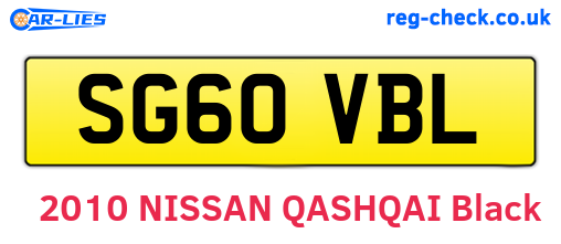 SG60VBL are the vehicle registration plates.