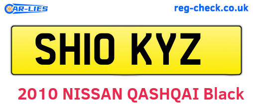 SH10KYZ are the vehicle registration plates.