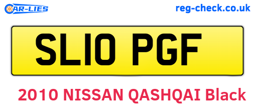 SL10PGF are the vehicle registration plates.