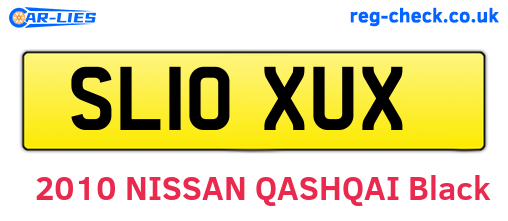 SL10XUX are the vehicle registration plates.