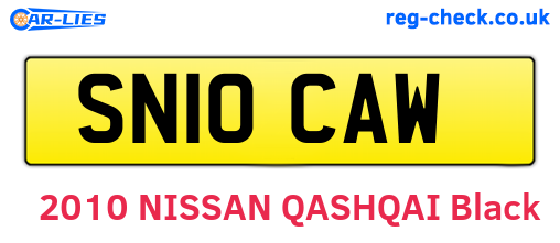 SN10CAW are the vehicle registration plates.