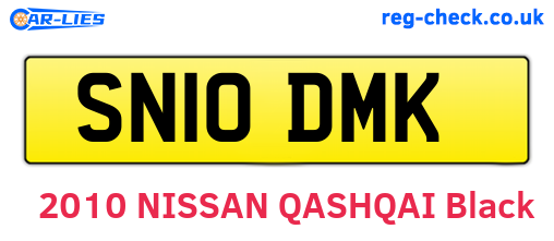 SN10DMK are the vehicle registration plates.