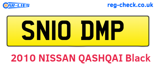 SN10DMP are the vehicle registration plates.