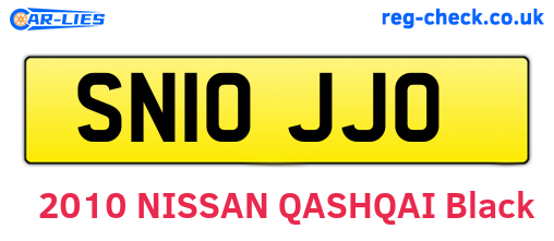 SN10JJO are the vehicle registration plates.