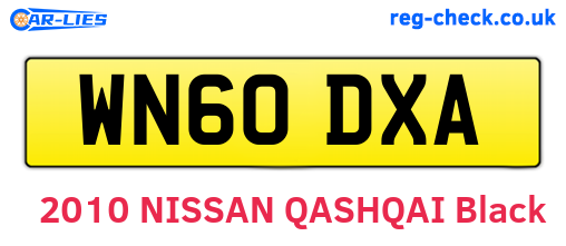 WN60DXA are the vehicle registration plates.