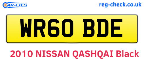 WR60BDE are the vehicle registration plates.