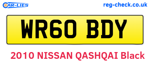 WR60BDY are the vehicle registration plates.