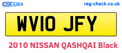 WV10JFY are the vehicle registration plates.