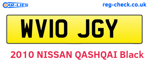 WV10JGY are the vehicle registration plates.