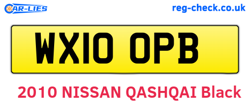WX10OPB are the vehicle registration plates.