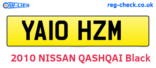 YA10HZM are the vehicle registration plates.