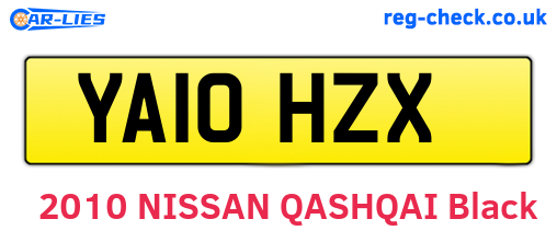 YA10HZX are the vehicle registration plates.
