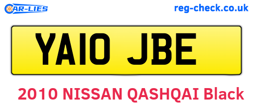 YA10JBE are the vehicle registration plates.