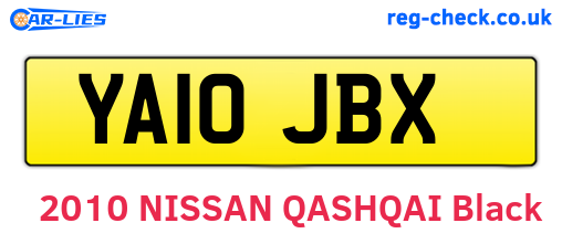 YA10JBX are the vehicle registration plates.