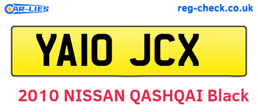 YA10JCX are the vehicle registration plates.
