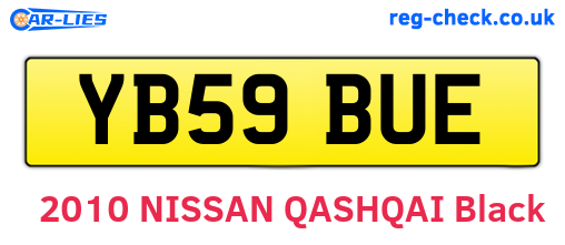 YB59BUE are the vehicle registration plates.