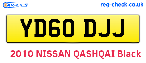 YD60DJJ are the vehicle registration plates.