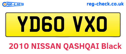 YD60VXO are the vehicle registration plates.