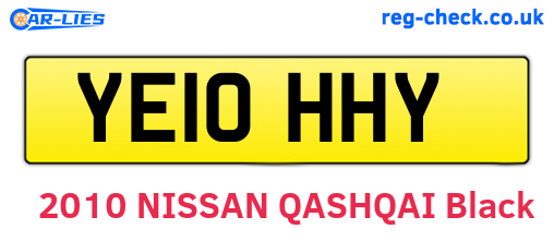 YE10HHY are the vehicle registration plates.