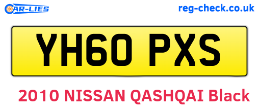 YH60PXS are the vehicle registration plates.