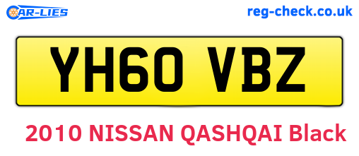 YH60VBZ are the vehicle registration plates.