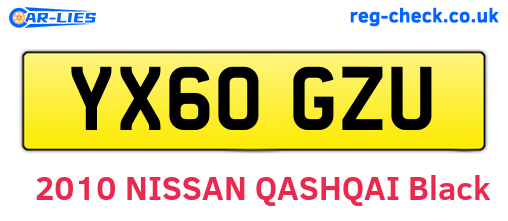YX60GZU are the vehicle registration plates.