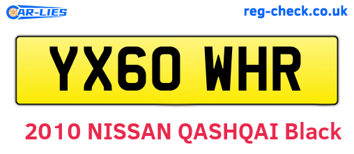 YX60WHR are the vehicle registration plates.