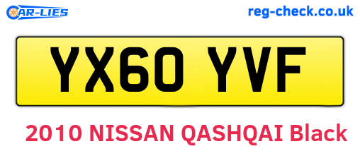 YX60YVF are the vehicle registration plates.