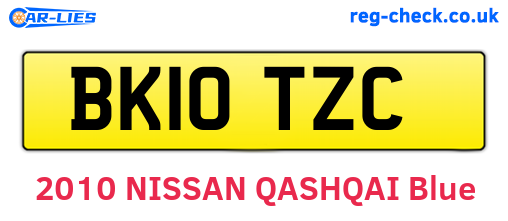 BK10TZC are the vehicle registration plates.