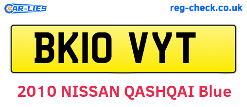 BK10VYT are the vehicle registration plates.