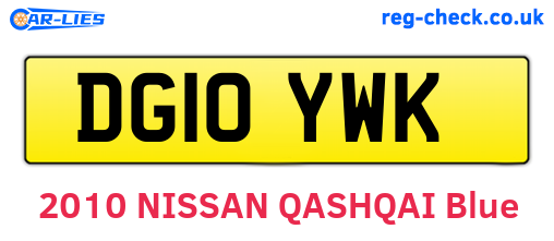 DG10YWK are the vehicle registration plates.