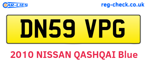 DN59VPG are the vehicle registration plates.
