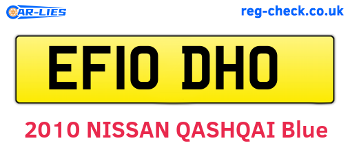 EF10DHO are the vehicle registration plates.
