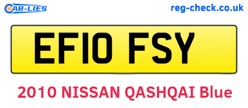 EF10FSY are the vehicle registration plates.