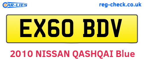 EX60BDV are the vehicle registration plates.