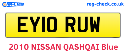 EY10RUW are the vehicle registration plates.