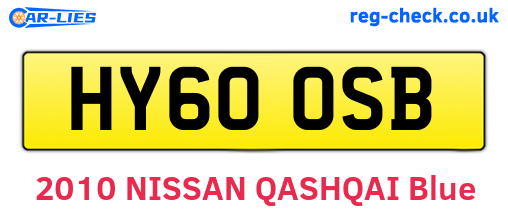 HY60OSB are the vehicle registration plates.
