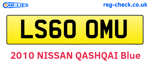 LS60OMU are the vehicle registration plates.