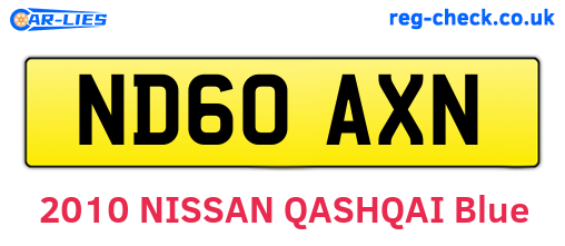 ND60AXN are the vehicle registration plates.