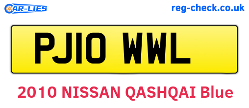 PJ10WWL are the vehicle registration plates.