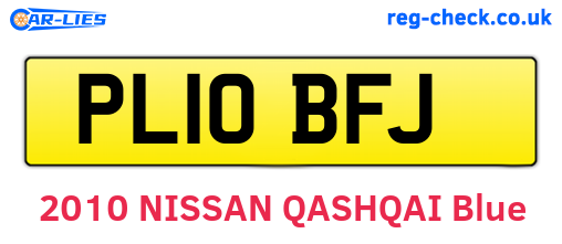 PL10BFJ are the vehicle registration plates.