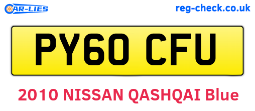 PY60CFU are the vehicle registration plates.