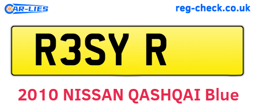 R3SYR are the vehicle registration plates.