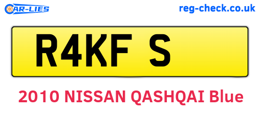 R4KFS are the vehicle registration plates.