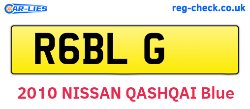 R6BLG are the vehicle registration plates.